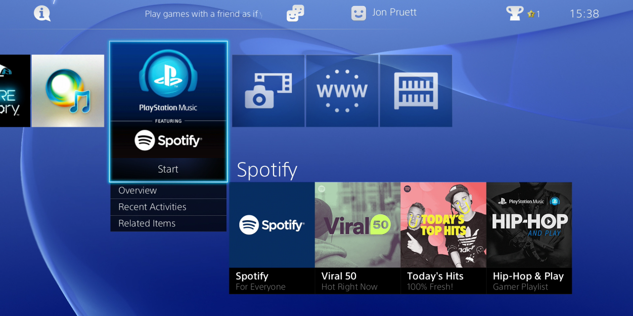 Spotify now on Playstation